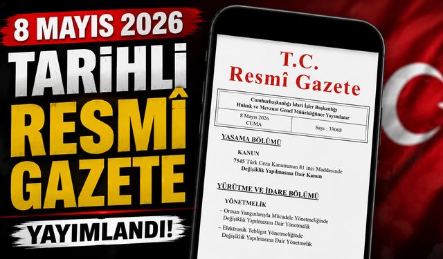 8 Mayıs 2026 Tarihli ve 33247 Sayılı Resmî Gazete