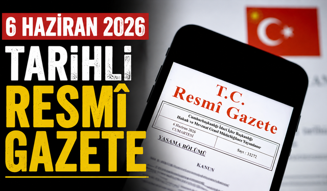 6 Haziran 2026 Tarihli ve 33272 Sayılı Resmî Gazete