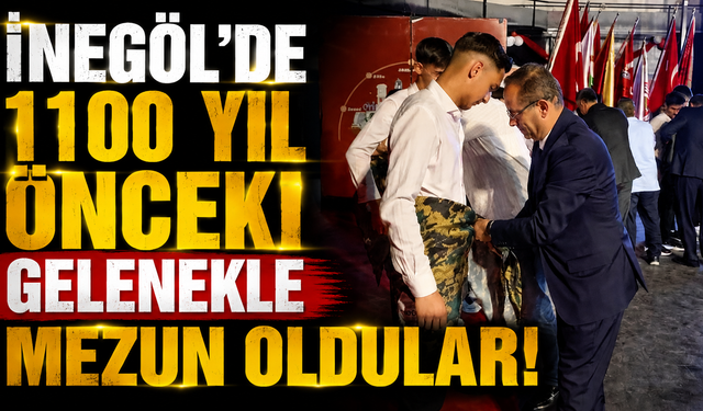 İnegöl'de 1100 yıl önceki gelenekle mezun oldular!