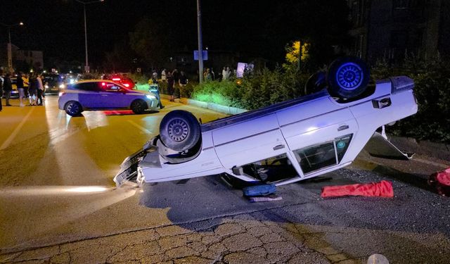 İnegöl’de Otomobil Takla Attı