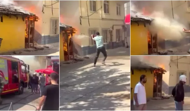 Bursa’da ev yangınına vatandaşlar tüplerle müdahale etti