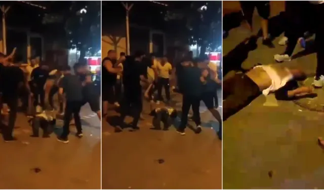 Bursa'da kadını darp eden adamı mahallelinin linç anları kamerada