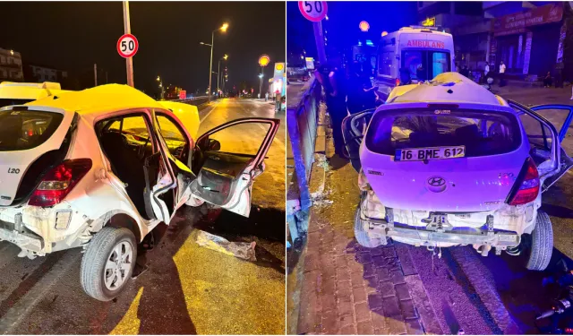 Bursa’da otomobil refüje çarptı: 17 yaşındaki sürücü hayatını kaybetti