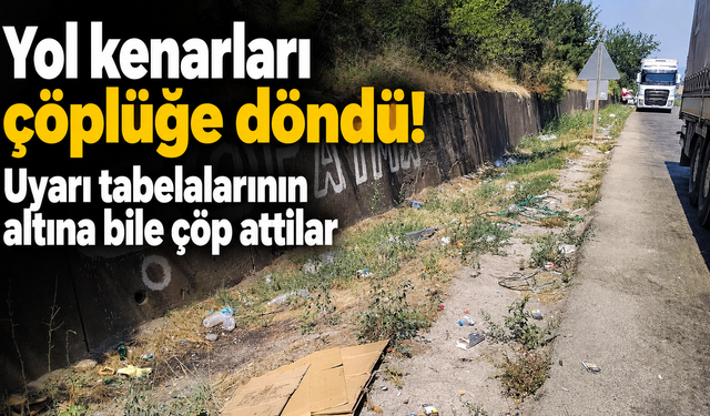 Yol kenarları çöplüğe döndü! Uyarı tabelalarının altına bile çöp attılar