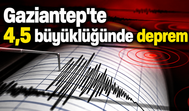 Gaziantep'te 4,5 büyüklüğünde deprem