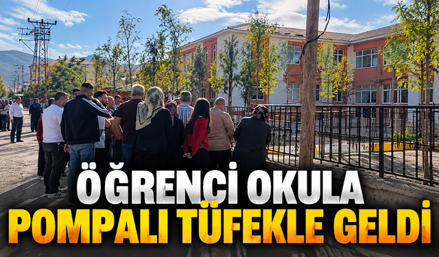 Van’da öğrenci okula pompalı tüfekle geldi