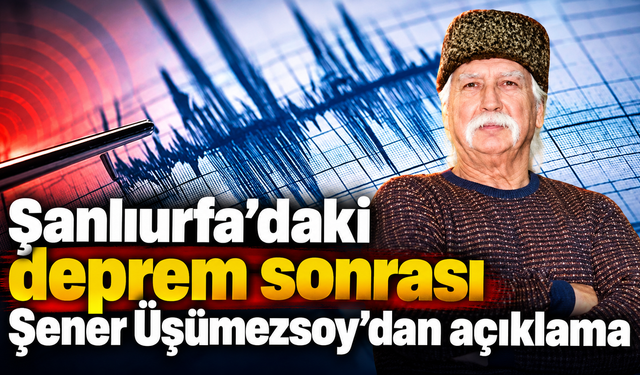 Şanlıurfa’daki deprem sonrası  Şener Üşümezsoy'dan açıklama