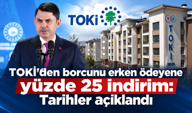 TOKİ’den borcunu erken ödeyene yüzde 25 indirim: Tarihler açıklandı