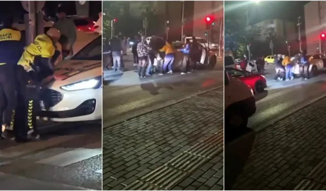 Bursa'da iki aile arasında kavga! Trafik polisleri müdahale etti