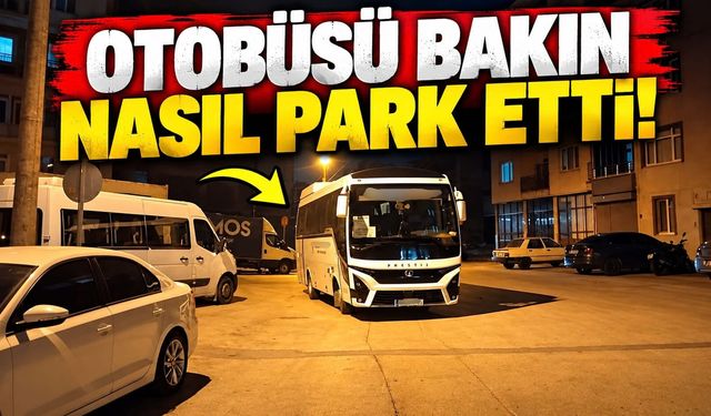 İnegöl’de yol ortasına bırakılan otobüs sürücülere zor anlar yaşattı