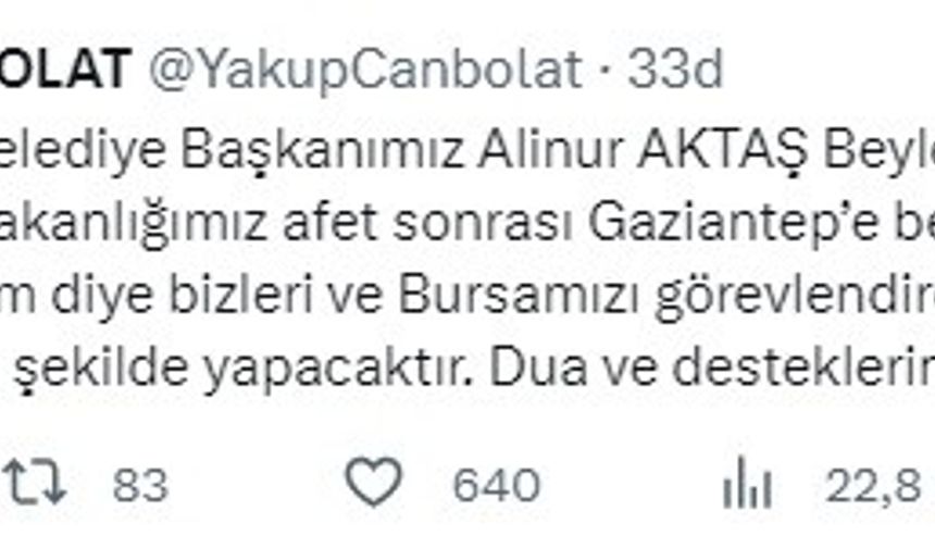 Vali Yakup Canbolat ve Alinur Aktaş Gaziantepe görevlendirildi