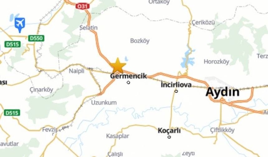 Aydın Germencik 3.8 Büyüklüğünde Depremle Sallandı