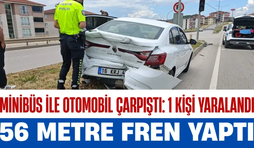 İnegöl’de Minibüs ile Otomobil Çarpıştı: 1 Kişi Yaralandı