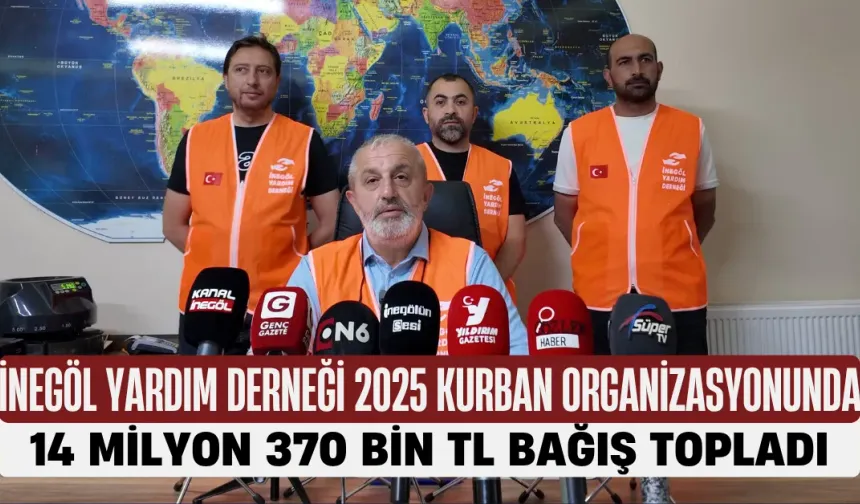İnegöl Yardım Derneği 2025 Kurban Organizasyonunda 14 Milyon 370 Bin TL Bağış Topladı