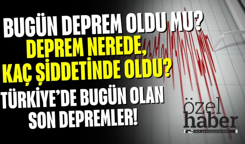 Bugün deprem oldu mu? Deprem nerede, kaç şiddetinde oldu? Türkiye’de bugün olan son depremler!