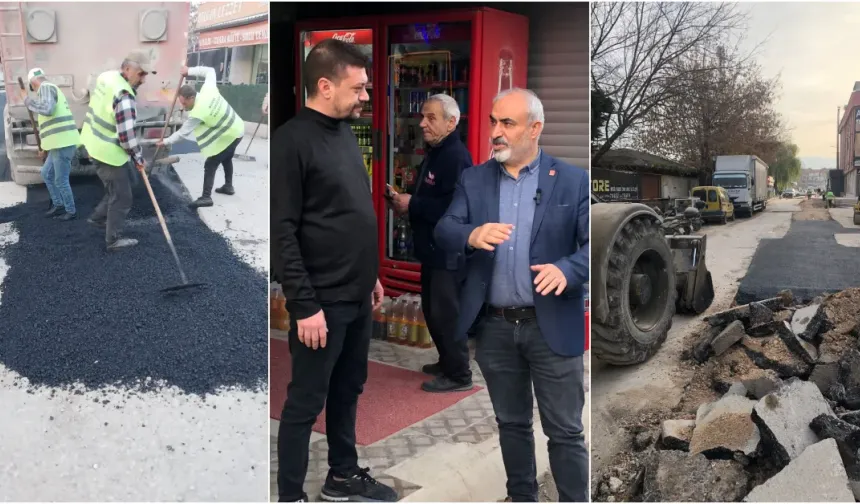 CHP’li Zemci Şahin sanayi bölgesindeki asfalt çalışmasını inceledi