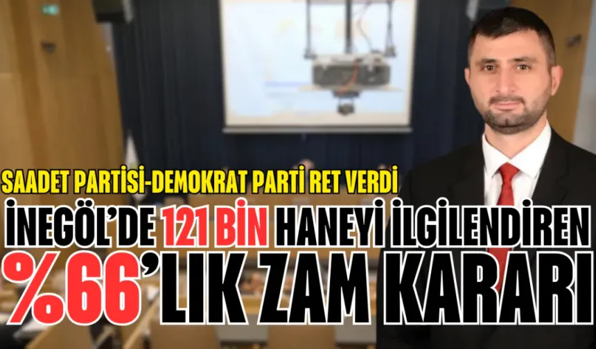 İnegöl’de 121 bin haneyi ilgilendiren %66’lık zam kararı