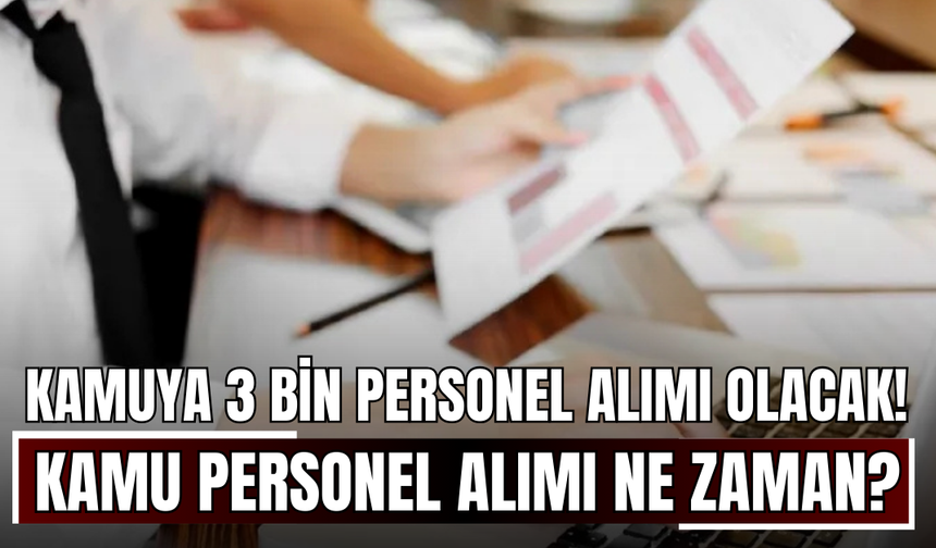 Kamuya 3 bin personel alımı olacak! Kamu personel alımı ne zaman, hangi kadrolarda yapılacak?