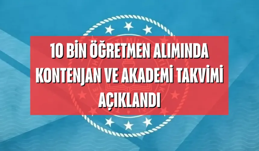 10 Bin Öğretmen Alımında Kontenjan ve Akademi Takvimi Açıklandı