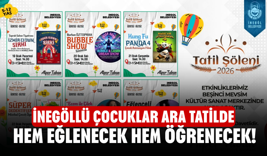 İnegöllü çocuklar ara tatilde hem eğlenecek hem öğrenecek!
