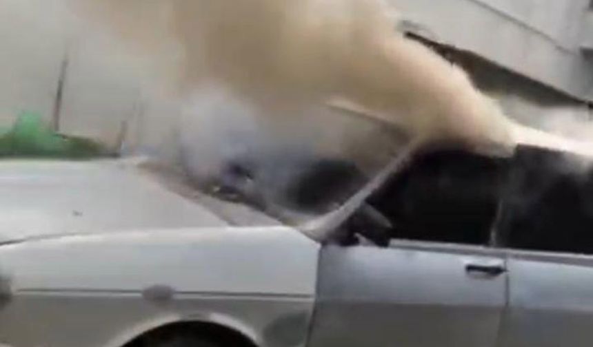 Bursa’da park halindeki otomobil alevlere teslim oldu