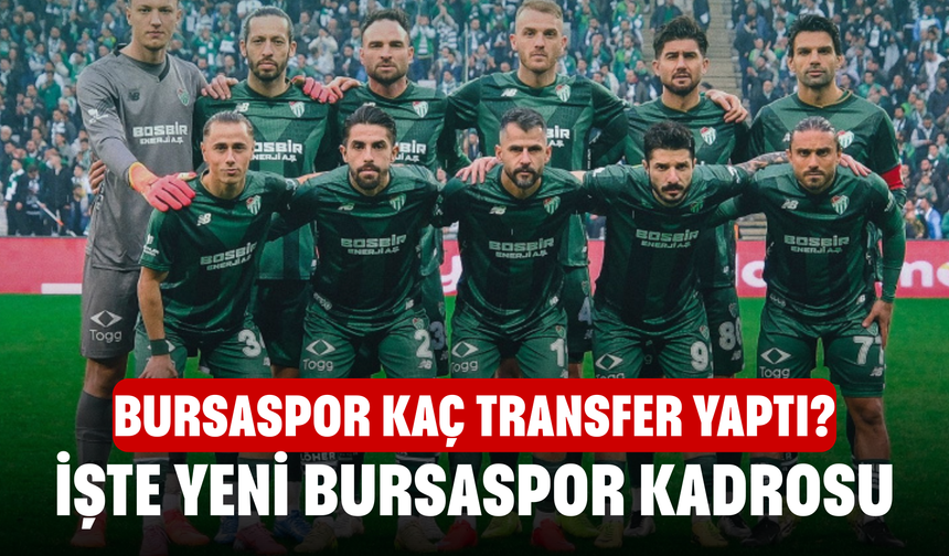 Bursaspor kaç transfer yaptı? İşte yeni Bursaspor kadrosu