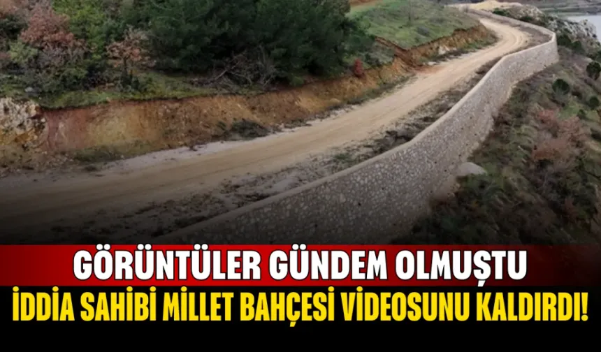 İddia sahibi millet bahçesi videosunu kaldırdı!