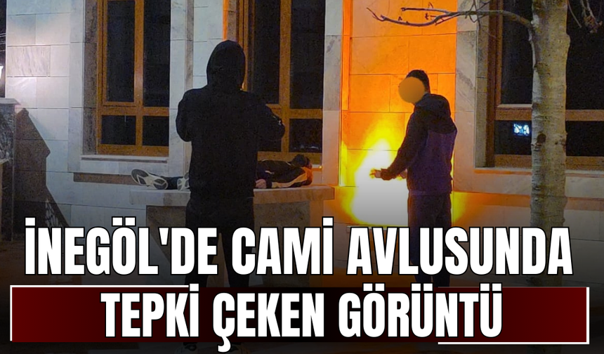 İnegöl'de Cami Avlusunda Tepki Çeken Görüntü