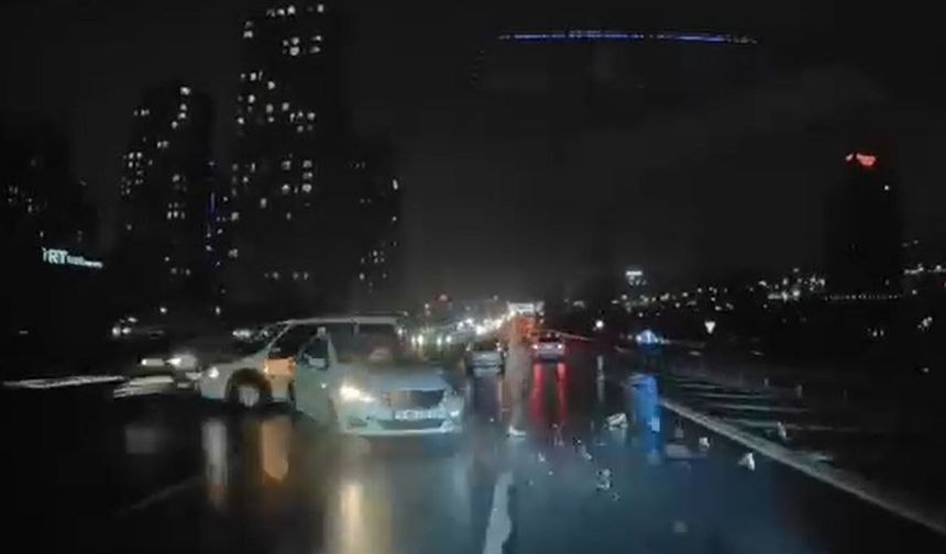 TEM otoyolunda direksiyon hakimiyetini kaybeden sürücü öndeki araca çarptı