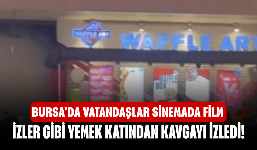 Bursa'da vatandaşlar sinemada film izler gibi yemek katından kavgayı izledi!
