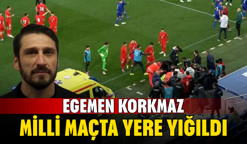Egemen Korkmaz milli maçta yere yığıldı