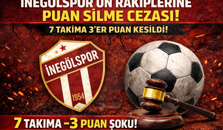 İnegölspor’un Rakiplerine Puan Silme Cezası! 7 Takıma 3’er Puan Kesildi
