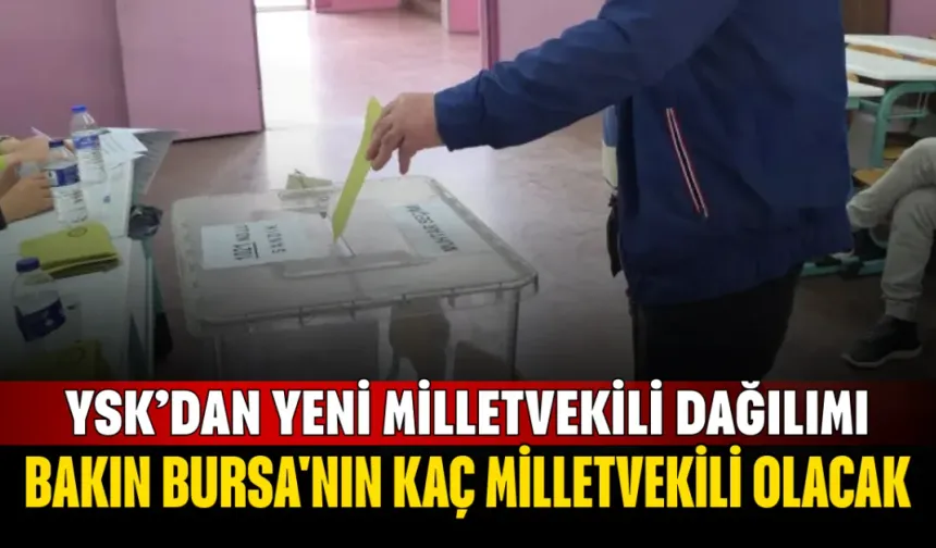 YSK’dan Yeni Milletvekili Dağılımı! Bakın Bursa'nın Kaç Milletvekili Olacak