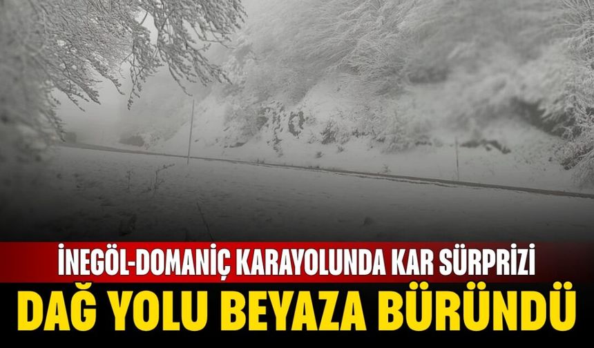 İnegöl-Domaniç Karayolunda Kar Sürprizi! Dağ Yolu Beyaza Büründü