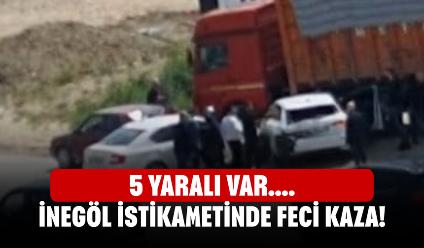 İnegöl istikametinde feci kaza! 5 yaralı var....