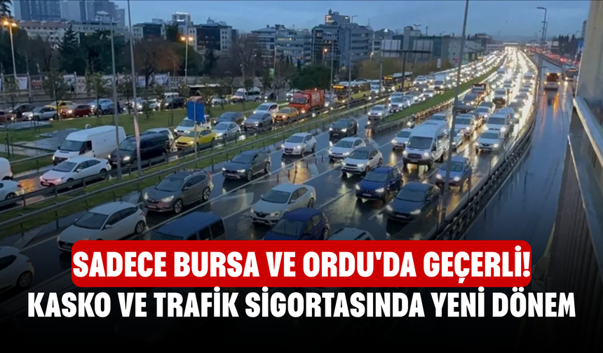 Sadece Bursa ve Ordu'da geçerli! Kasko ve trafik sigortasında yeni dönem