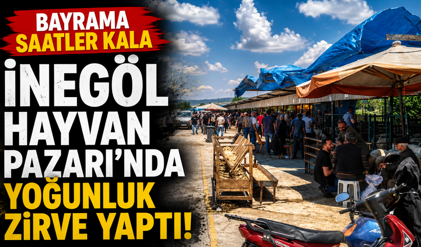 Bayrama Saatler Kala İnegöl Hayvan Pazarı’nda Yoğunluk Zirve Yaptı!