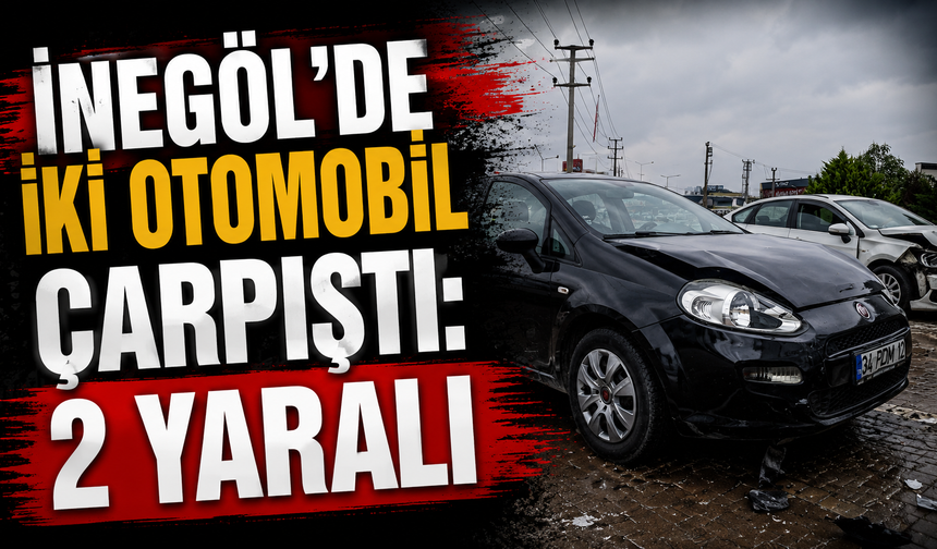 İnegöl’de İki Otomobil Çarpıştı: 2 Yaralı