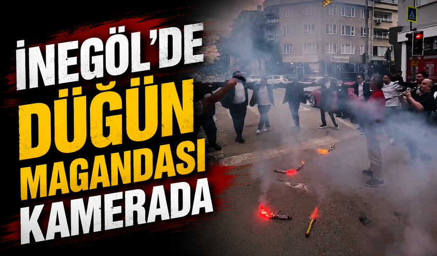 İnegöl'de düğün magandası kamerada