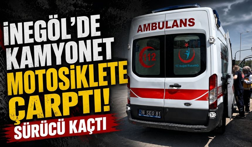 İnegöl’de Kamyonet Motosiklete Çarptı: Sürücü Kaçtı
