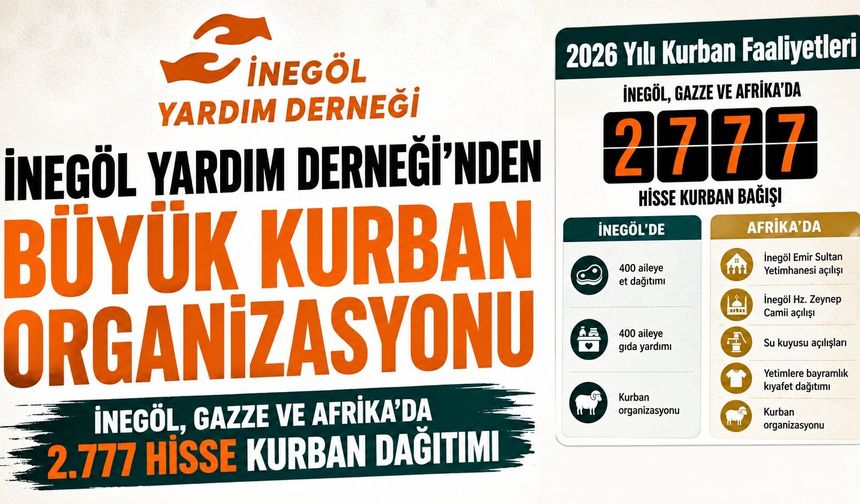 İnegöl Yardım Derneği’nden Büyük Kurban Organizasyonu