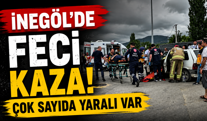 İnegöl'de feci kaza! Çok sayıda yaralı var