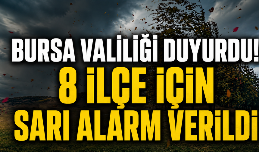 Bursa Valiliği duyurdu! 8 ilçe için sarı alarm verildi