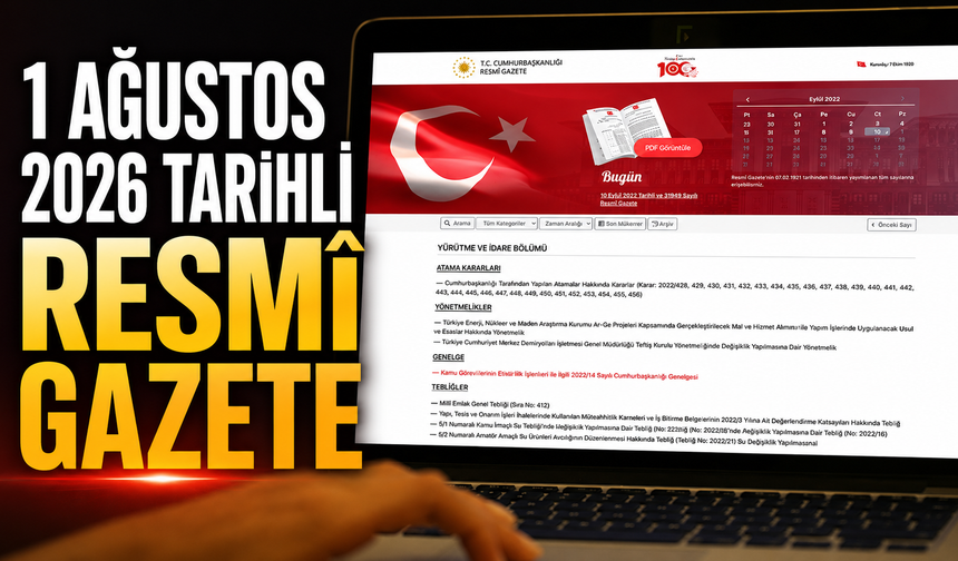 1 Ağustos 2026 Tarihli ve 33327 Sayılı Resmî Gazete
