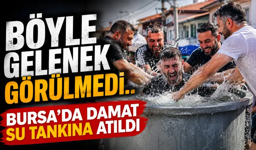 Böyle gelenek görülmedi.. Bursa'da damat su tankına atıldı