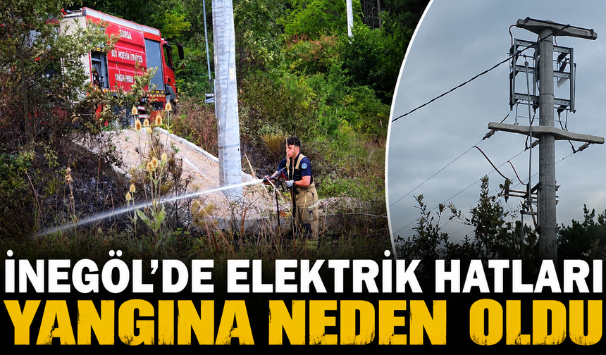 İnegöl’de elektrik hatları yangına neden oldu