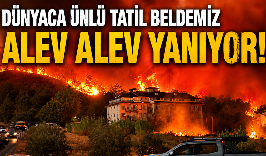 Dünyaca ünlü tatil beldemiz alev alev yanıyor! Yangın şehir merkezine yakın bölgede büyüyor