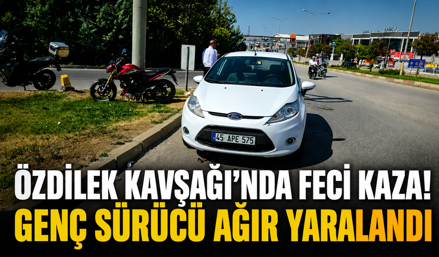 Özdilek Kavşağı’nda feci kaza! Genç sürücü ağır yaralandı