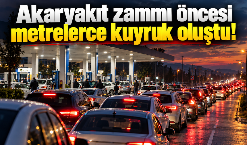 Akaryakıt zammı öncesi metrelerce kuyruk oluştu!