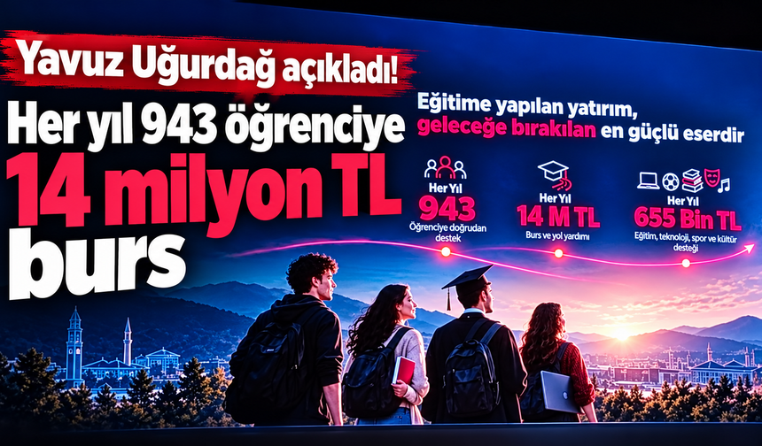 Yavuz Uğurdağ açıkladı! Her yıl 943 öğrenciye 14 milyon TL burs